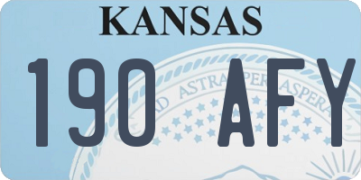 KS license plate 190AFY