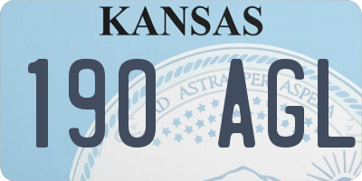 KS license plate 190AGL