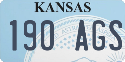 KS license plate 190AGS