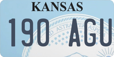 KS license plate 190AGU