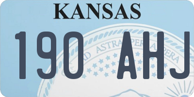 KS license plate 190AHJ