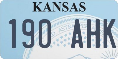 KS license plate 190AHK