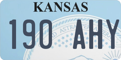KS license plate 190AHY