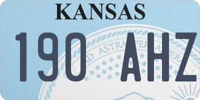 KS license plate 190AHZ