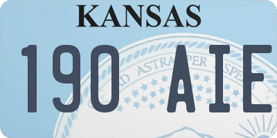 KS license plate 190AIE