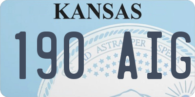 KS license plate 190AIG