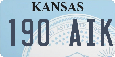 KS license plate 190AIK
