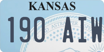 KS license plate 190AIW