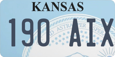 KS license plate 190AIX