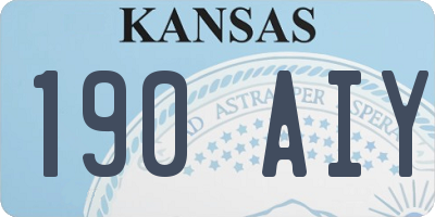 KS license plate 190AIY