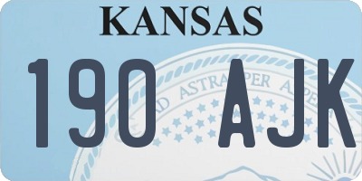 KS license plate 190AJK