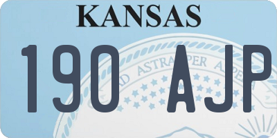KS license plate 190AJP