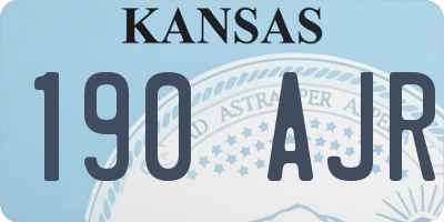KS license plate 190AJR