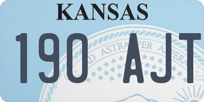 KS license plate 190AJT
