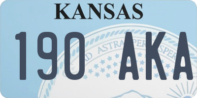 KS license plate 190AKA