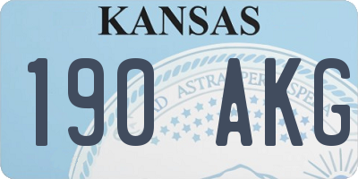 KS license plate 190AKG