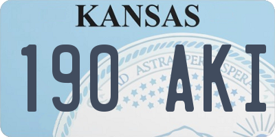 KS license plate 190AKI
