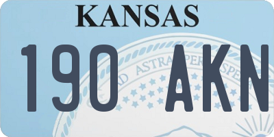 KS license plate 190AKN