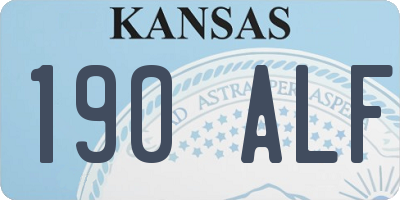 KS license plate 190ALF
