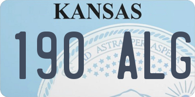 KS license plate 190ALG