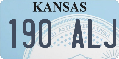 KS license plate 190ALJ