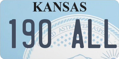 KS license plate 190ALL