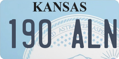 KS license plate 190ALN