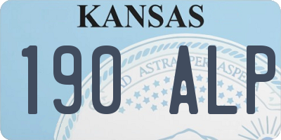 KS license plate 190ALP