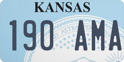 KS license plate 190AMA