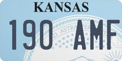 KS license plate 190AMF