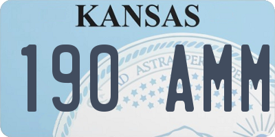KS license plate 190AMM