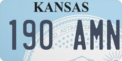 KS license plate 190AMN