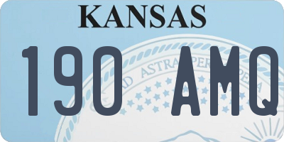 KS license plate 190AMQ
