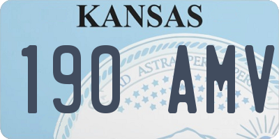 KS license plate 190AMV