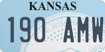 KS license plate 190AMW