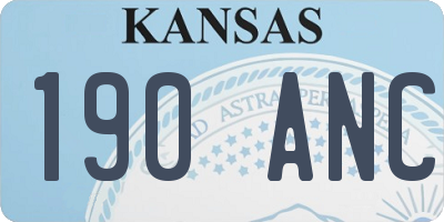 KS license plate 190ANC