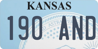 KS license plate 190AND