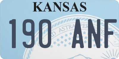 KS license plate 190ANF