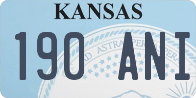 KS license plate 190ANI