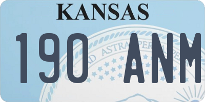 KS license plate 190ANM