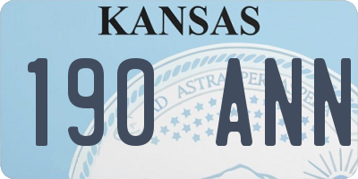 KS license plate 190ANN