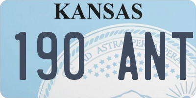 KS license plate 190ANT