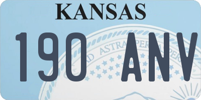 KS license plate 190ANV