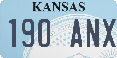 KS license plate 190ANX