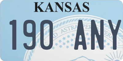 KS license plate 190ANY