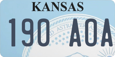 KS license plate 190AOA