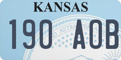 KS license plate 190AOB