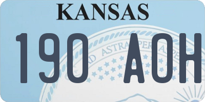 KS license plate 190AOH