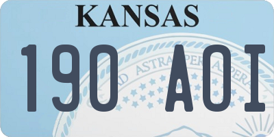 KS license plate 190AOI