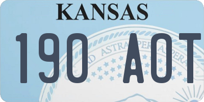KS license plate 190AOT